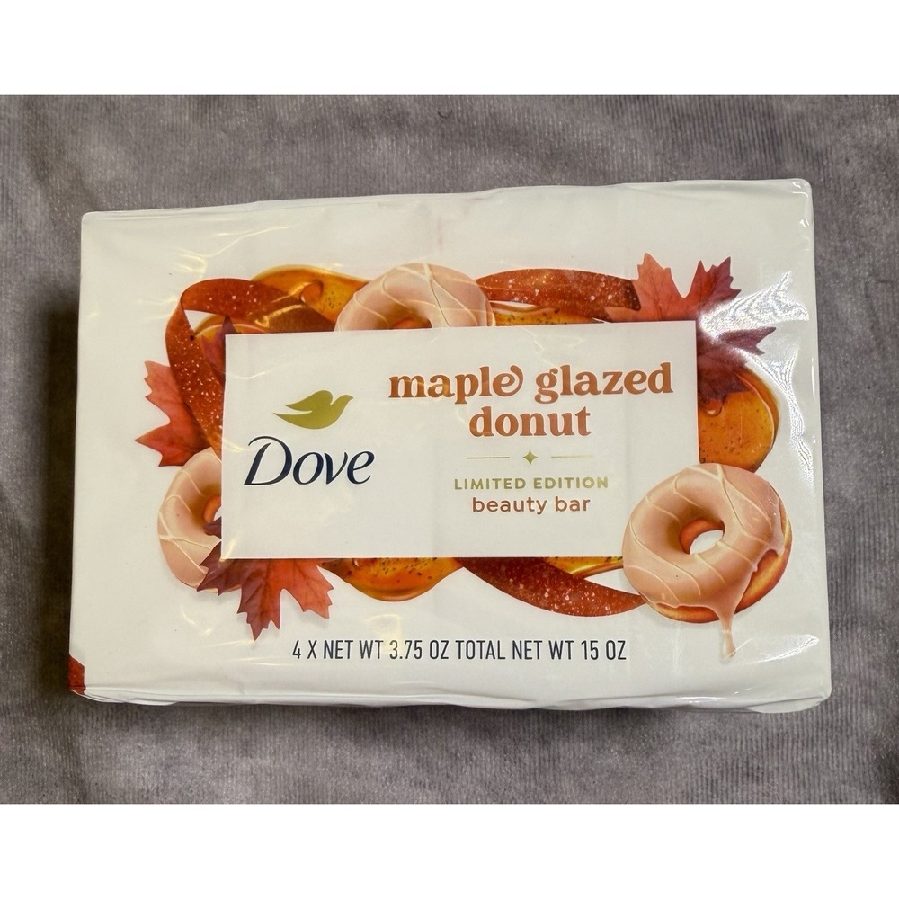 Dove Maple Glazed Donut‎ Beauty Bar Soap 4 Pack Limited Edition 15 oz New Sealed